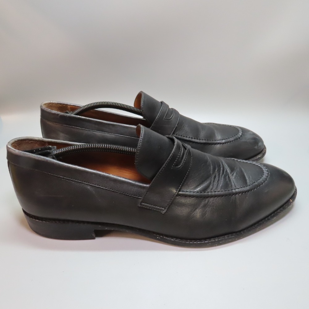 Beckett Simonon Cohen Penny Loafers Mens Size 13 Black Leather Slip On Shoe